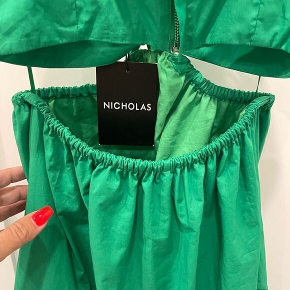 Nicholas Baylee Cut-Out Pockets Midi Dress in Green Emerald .Size 0 - Picture 11 of 15